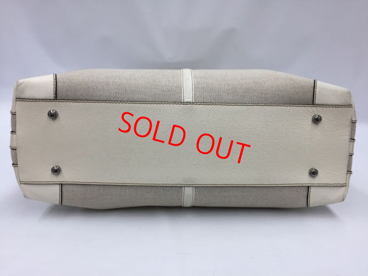 Photo3: Auth Cartier Cotton Canvas White Tote Hand bag A rank 1C230070n" (3)