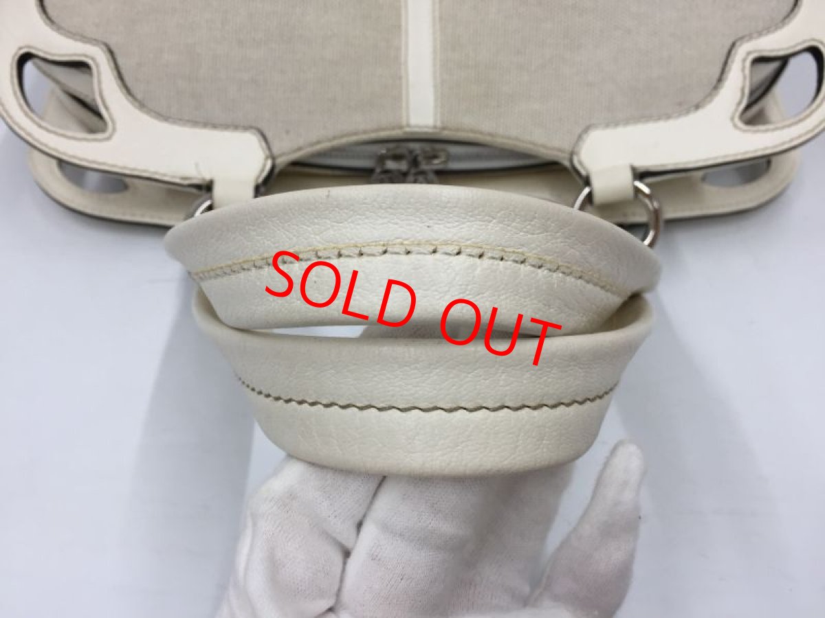 Photo4: Auth Cartier Cotton Canvas White Tote Hand bag A rank 1C230070n" (4)