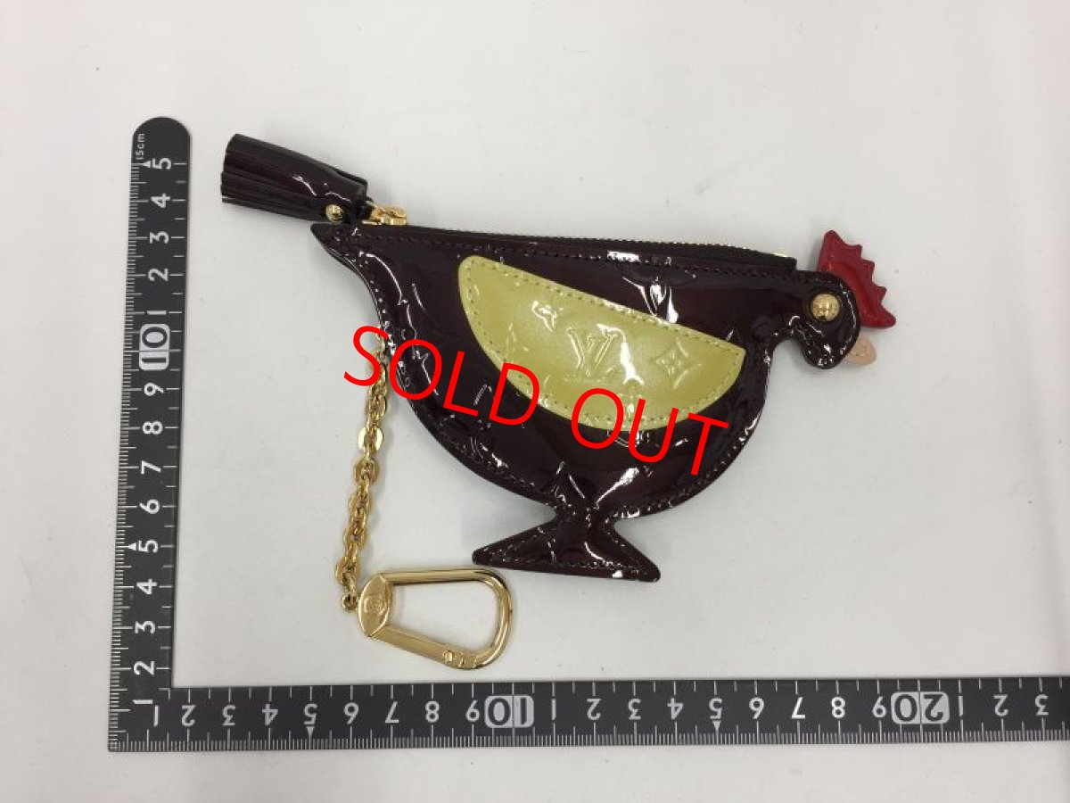 Photo2: Auth Louis Vuitton Monogram Vernis Chicken Motif Coin case purse 1D190160n" (2)