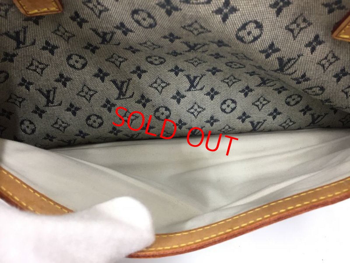 Photo7: Auth Louis Vuitton Monogram Mini Lin Navy Blue Marie Hand bag 1D280190n" (7)