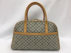 Photo1: Auth Louis Vuitton Monogram Mini Lin Navy Blue Marie Hand bag 1D280190n" (1)