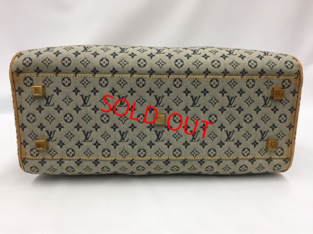 Photo3: Auth Louis Vuitton Monogram Mini Lin Navy Blue Marie Hand bag 1D280190n" (3)
