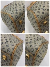 Photo11: Auth Louis Vuitton Monogram Mini Lin Navy Blue Marie Hand bag 1D280190n" (11)