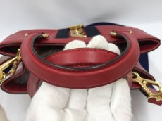 Photo4: Auth Gucci Sherry Line Sylvie Leather Red Two-way Hand bag 1E190120n" (4)
