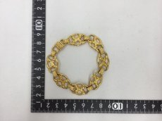 Photo2: Auth Celine Gold Tone Logo motif Bracelet 1E260070n" (2)