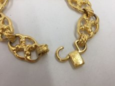 Photo3: Auth Celine Gold Tone Logo motif Bracelet 1E260070n" (3)