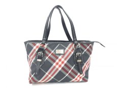 Photo1: Auth Burberry Blue Label Check Nylon Shoulder Tote Bag 1F160130n" (1)