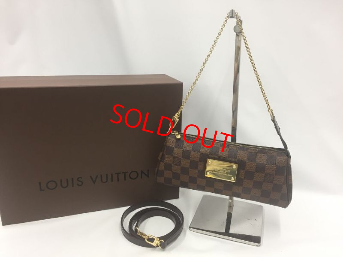 Photo1: Auth Louis Vuitton Damier Ebene Eva 2 way Shoulder chain bag 1G070040n" (1)