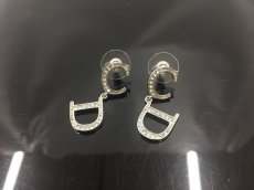 Photo1: Auth Dior Silver tone C & D motif Color Stone Piercing Earrings 1G070060n" (1)
