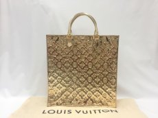 Photo1: Auth Louis Vuitton Sac Plat GOLD tone Monogram Mirror Tote Hand Bag 1G070030n" (1)