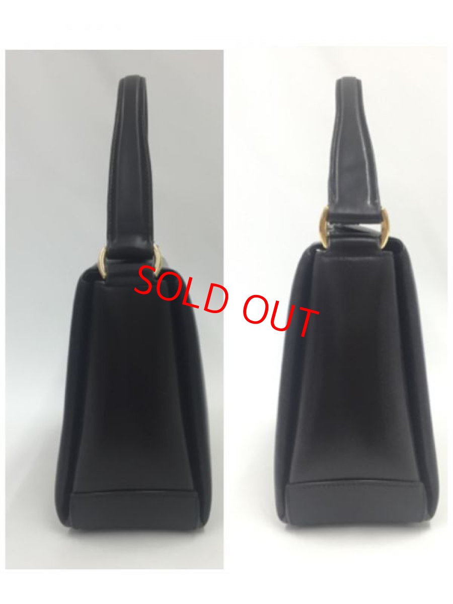 Photo7: Auth Gucci Leather Navy blue close to black Bamboo Closure Bag 1G280050n" (7)