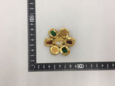 Photo4: Auth Chanel Multi Color Glass Gold tone Brooch  1G280040n" (4)