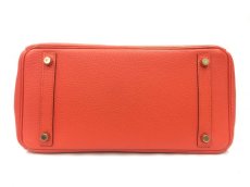 Photo3: Auth Hermes Birkin 30 togo Leather Orange Hand Bag 1i220080n" (3)