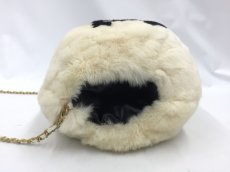 Photo4: Auth Chanel Lapin Rabbit Fur CC Cold Protection Pouch Shoulder bag 1i290010n" (4)