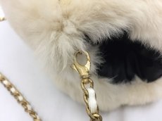 Photo10: Auth Chanel Lapin Rabbit Fur CC Cold Protection Pouch Shoulder bag 1i290010n" (10)