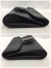 Photo9: Auth Salvatore Ferragamo Black Leather Pouch Bag Inside torn off 1K100120n" (9)