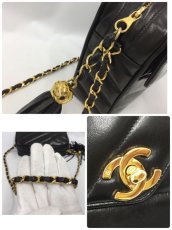 Photo10: Auth Chanel Lambskin  Black Gold tone Single chain Shoulder bag 1K170040n" (10)