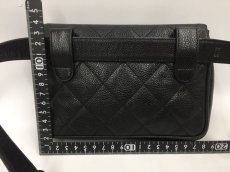 Photo2: Auth Chanel Caviar Skin Black Waist Pouch bag 32/80  1K170030n" (2)