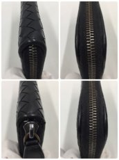 Photo9: Authentic BOTTEGA VENETA leather Intrecciato Black Zippy Wallet 2A190120n" (9)