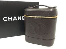 Photo1: Auth CHANEL caviar skin Canvas Make up Cosmetic Porch Hand Bag 2A190140n" (1)