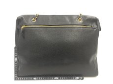 Photo3: Auth CHANEL Caviar Skin Leather Black Chain Shoulder Tote Bag  2B090010n" (3)