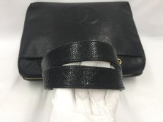 Photo5: Auth CHANEL Caviar Skin Leather Black Chain Shoulder Tote Bag  2B090010n" (5)