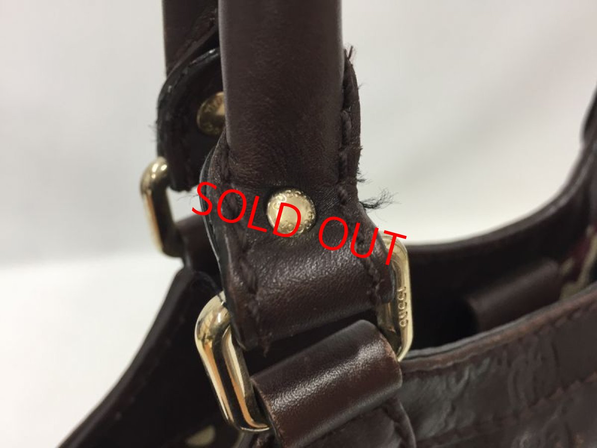 Photo12: Auth Gucci Vintage Brown Leather Tote bag 2C160090n" (12)