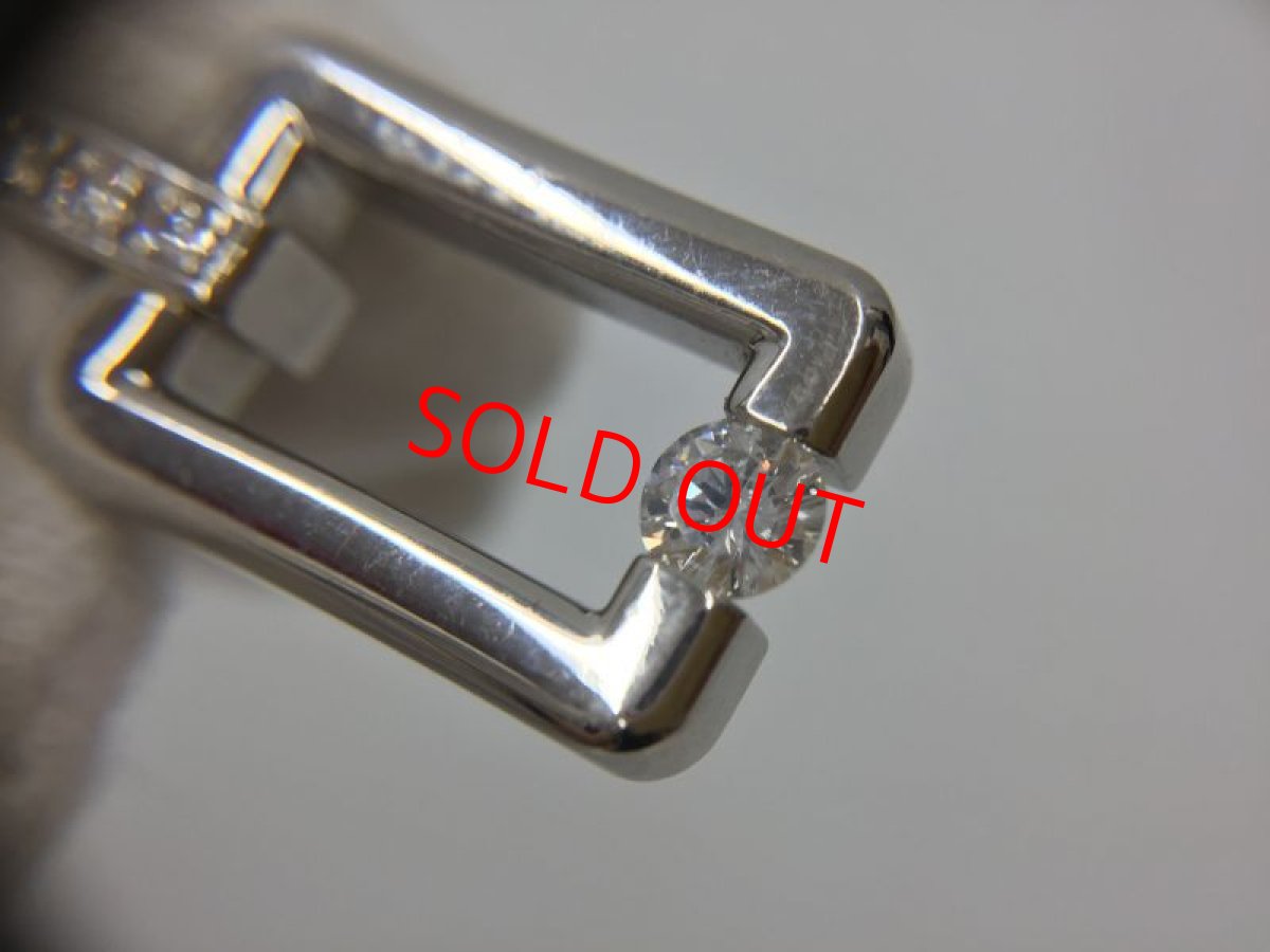 Photo8: PT 900 + 0.315 ct Diamond + 0.09 ct x 5 diamonds Necklace TOP 2H030160n" (8)