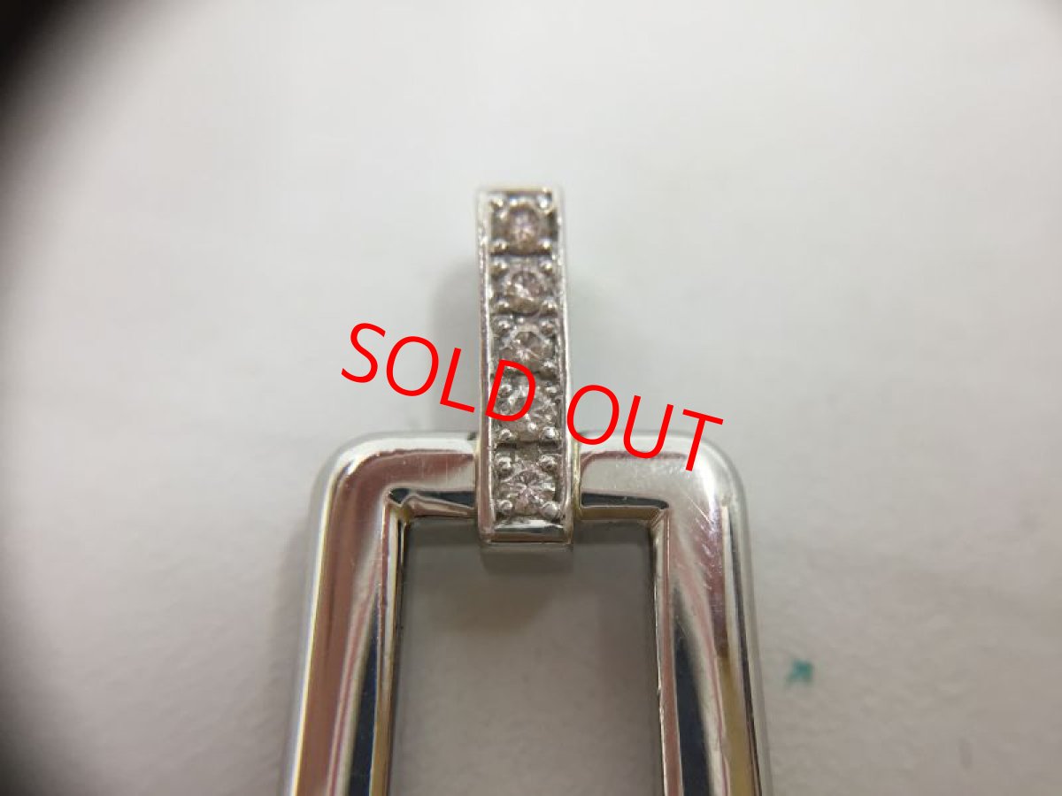 Photo4: PT 900 + 0.315 ct Diamond + 0.09 ct x 5 diamonds Necklace TOP 2H030160n" (4)