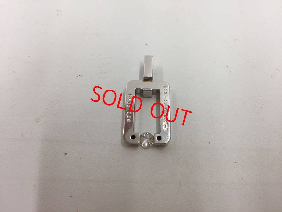 Photo2: PT 900 + 0.315 ct Diamond + 0.09 ct x 5 diamonds Necklace TOP 2H030160n" (2)