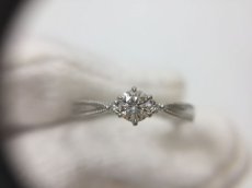 Photo4: PT 950 (2.8g) + 0.24 ct Dmd + 0.03 ct diamonds Ring US size 4.5 2H030180n" (4)