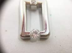 Photo3: PT 900 + 0.315 ct Diamond + 0.09 ct x 5 diamonds Necklace TOP 2H030160n" (3)