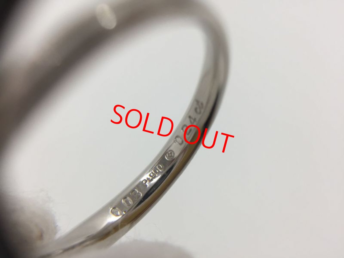 Photo6: PT 950 (2.8g) + 0.24 ct Dmd + 0.03 ct diamonds Ring US size 4.5 2H030180n" (6)