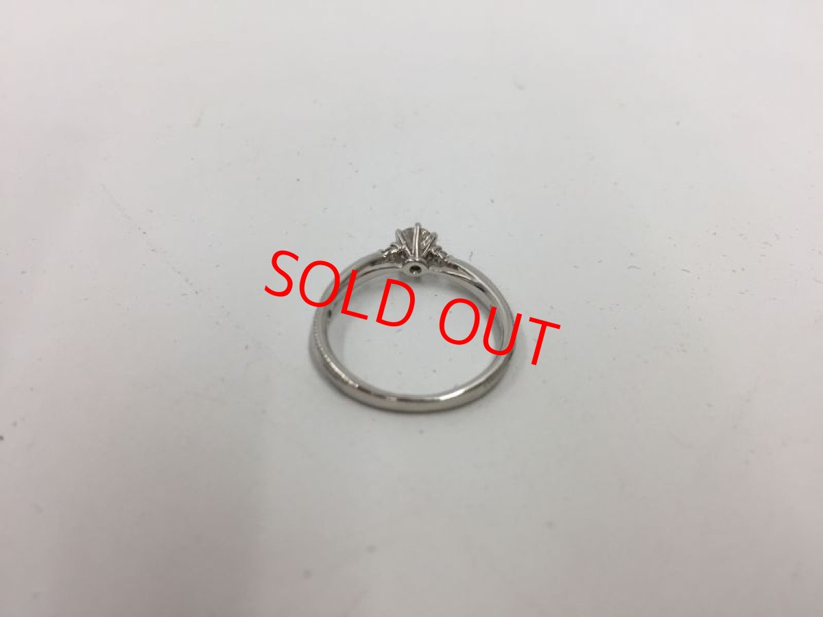 Photo3: PT 950 (2.8g) + 0.24 ct Dmd + 0.03 ct diamonds Ring US size 4.5 2H030180n" (3)