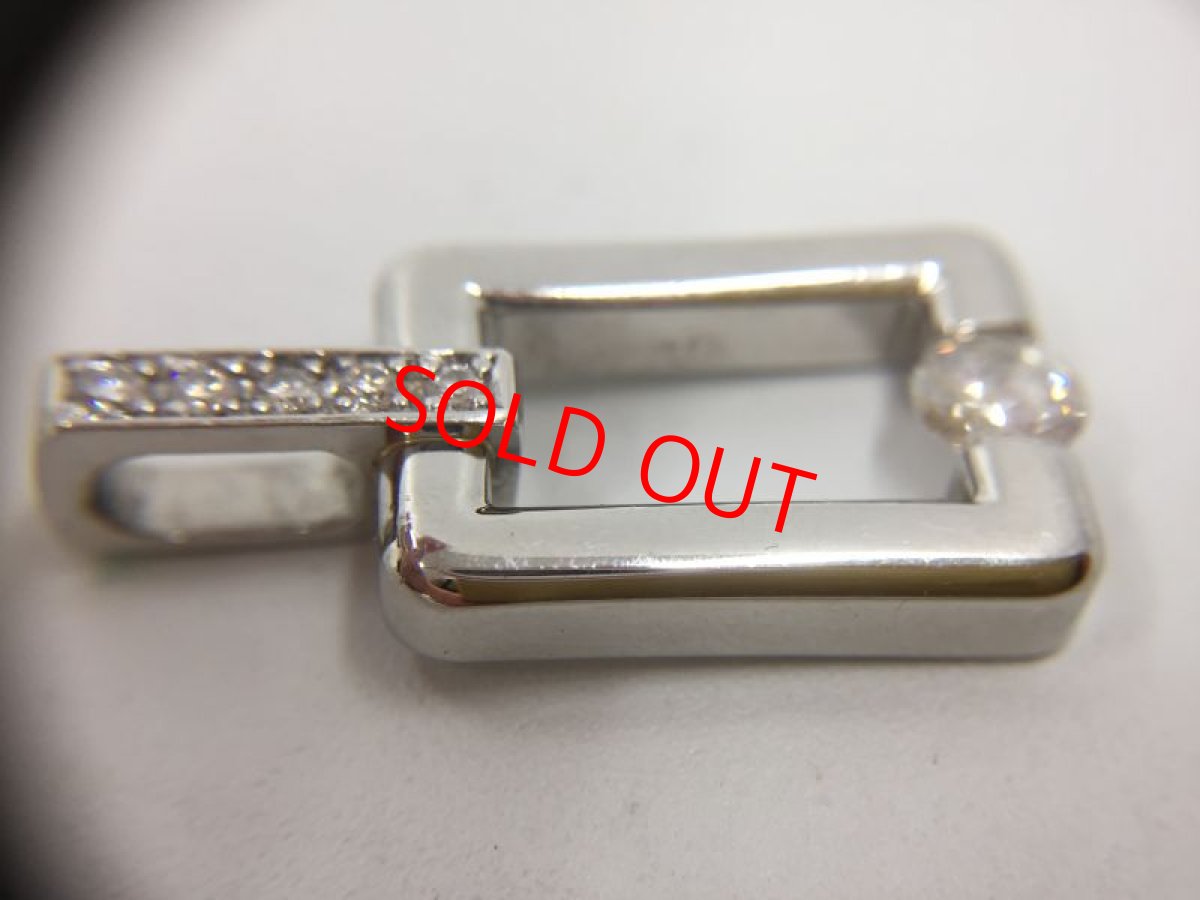 Photo6: PT 900 + 0.315 ct Diamond + 0.09 ct x 5 diamonds Necklace TOP 2H030160n" (6)