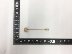 Photo2: K18 (2.6 g) Yellow Gold & Diamonds (1.0 ct) Accessories Pin  2i070050n" (2)