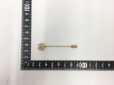 Photo2: K18 (2.6 g) Yellow Gold & Diamonds (1.0 ct) Accessories Pin  2i070050n" (2)