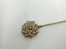 Photo3: K18 (2.6 g) Yellow Gold & Diamonds (1.0 ct) Accessories Pin  2i070050n" (3)