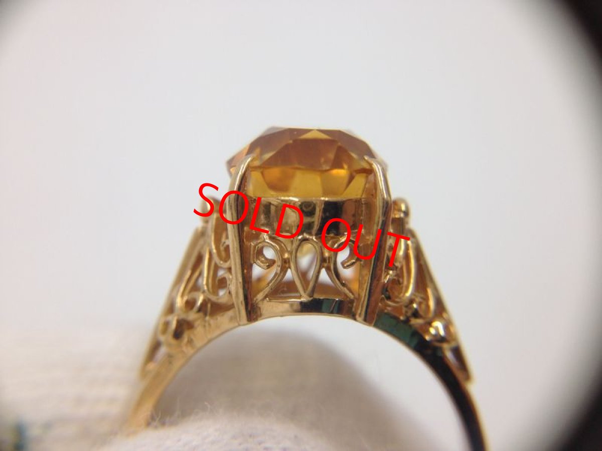 Photo4: K18 (3.5 g)Yellow Gold Ring Yellow Color stone US Size 4.5 (EU 47) 3G260110K (4)