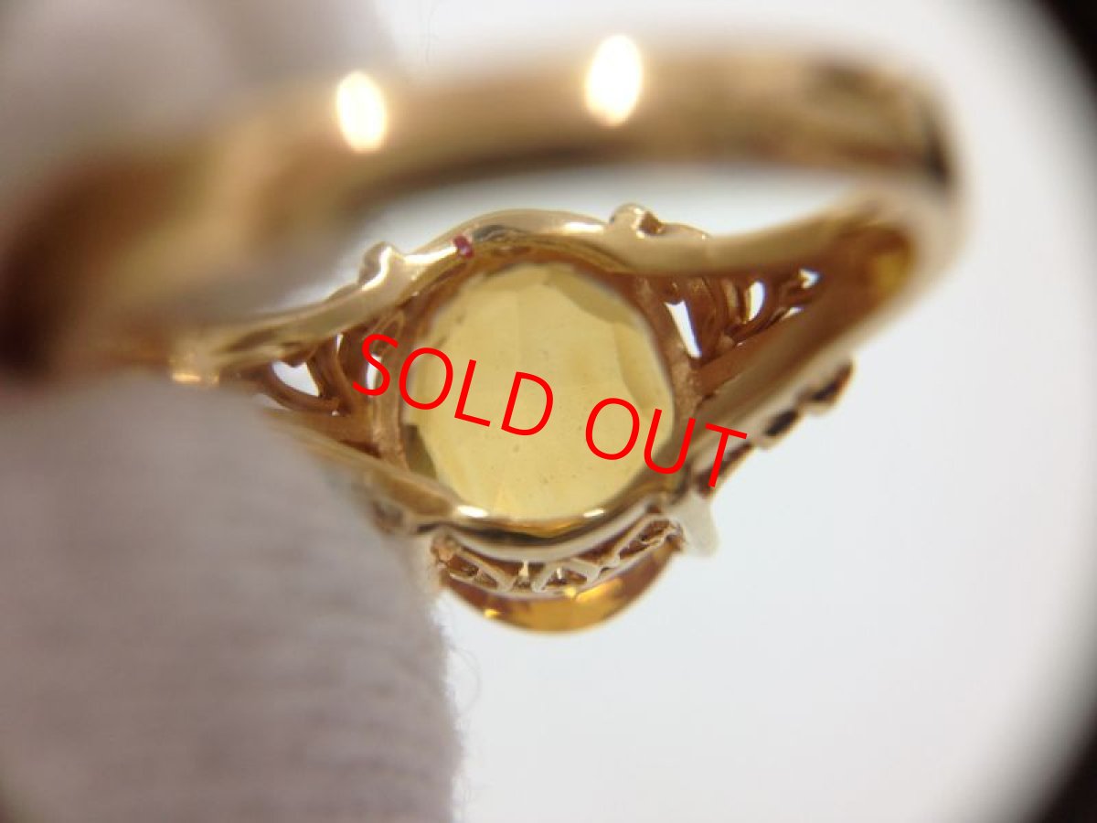 Photo9: K18 (3.5 g)Yellow Gold Ring Yellow Color stone US Size 4.5 (EU 47) 3G260110K (9)