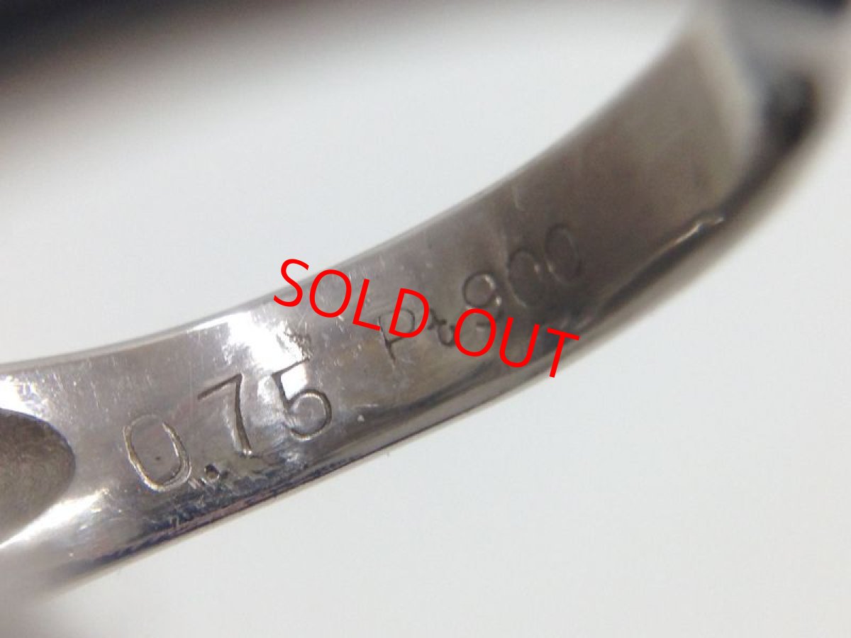 Photo9: PT 900 (5.58g) Platinum Diamond 0.75ct Sapphire Ring US size 4.5 3G260090K (9)