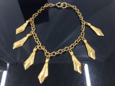 Photo1: Auth Chanel vintage necklace in Gold metal 3G190060K (1)