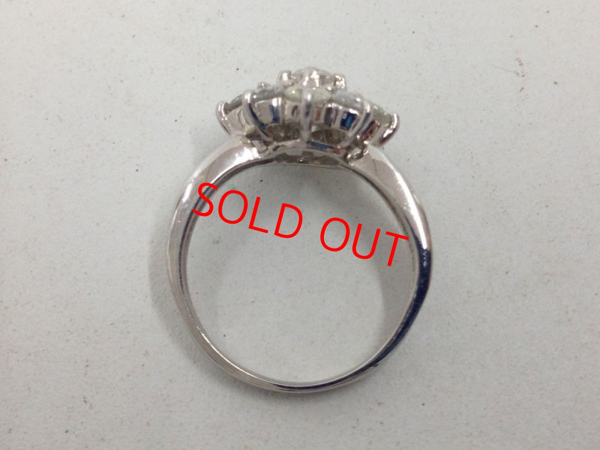 Photo9: PT 900 (4.44g)Platinum + 1.0 ct diamonds Ring US Size 4.5 (EU 47) 3G260100K (9)