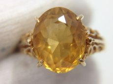 Photo1: K18 (3.5 g)Yellow Gold Ring Yellow Color stone US Size 4.5 (EU 47) 3G260110K (1)