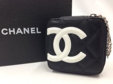 Photo1: Auth CHANEL Cambon Line CC Logo Accessory Case Pouch Black Leather 3G190050K (1)