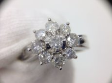 Photo1: PT 900 (4.44g)Platinum + 1.0 ct diamonds Ring US Size 4.5 (EU 47) 3G260100K (1)