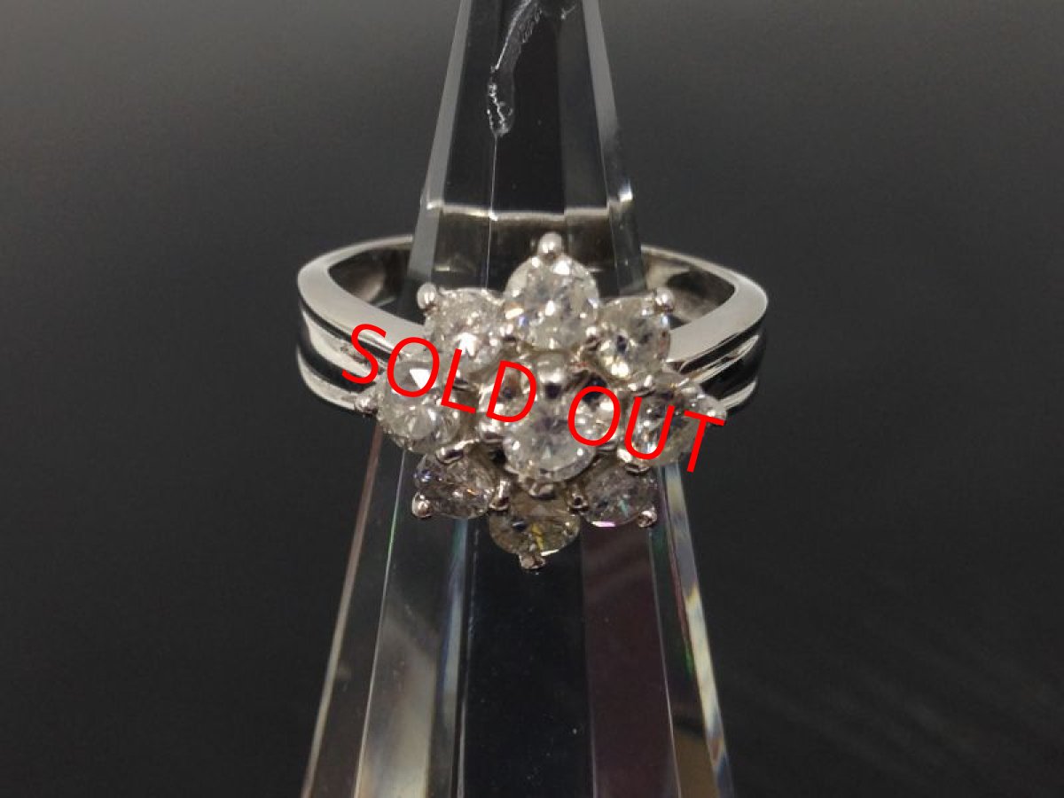 Photo2: PT 900 (4.44g)Platinum + 1.0 ct diamonds Ring US Size 4.5 (EU 47) 3G260100K (2)