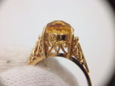 Photo7: K18 (3.5 g)Yellow Gold Ring Yellow Color stone US Size 4.5 (EU 47) 3G260110K (7)