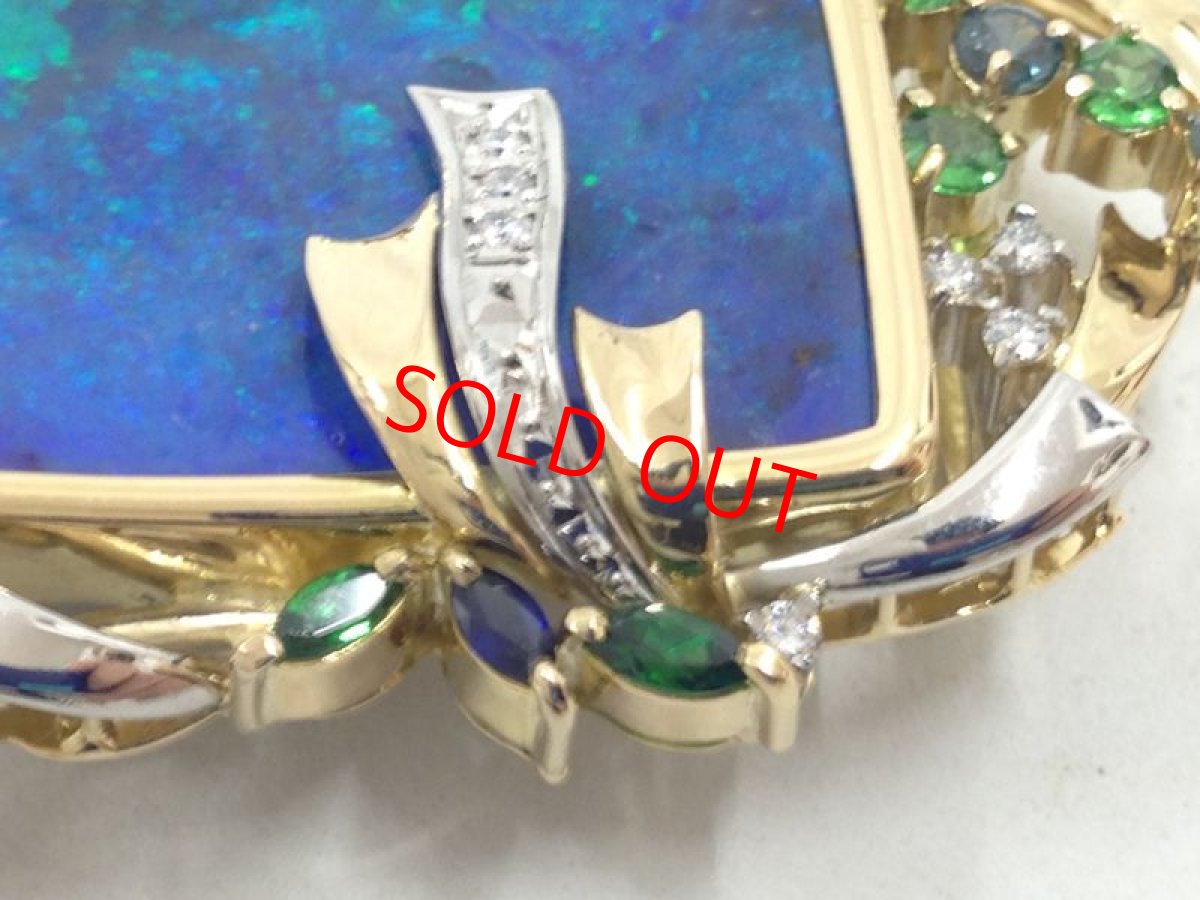 Photo7: K18 PT 900(34.65g) +57.7ct Opal + 0.259ctdiamonds Pendant Brooch Sapp3I060180K (7)