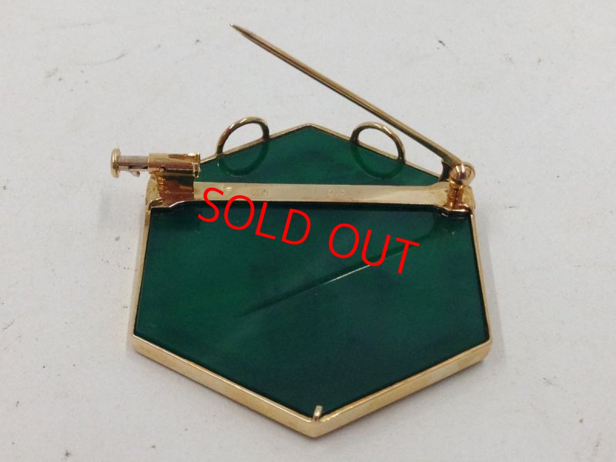 Photo5: Kaoluco Mizuno K18+ D 0.15ct Pearl 16.6g Pendant Brooch 3I060190K (5)